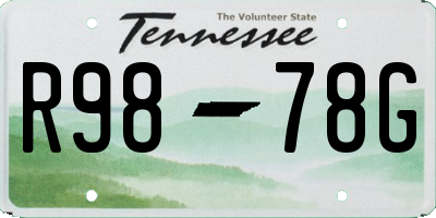 TN license plate R9878G