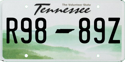 TN license plate R9889Z