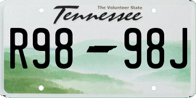 TN license plate R9898J