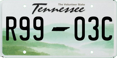 TN license plate R9903C