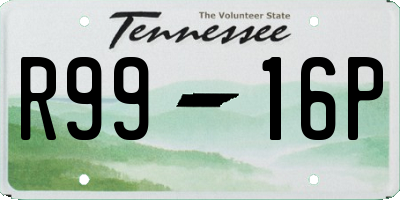 TN license plate R9916P