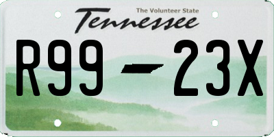 TN license plate R9923X