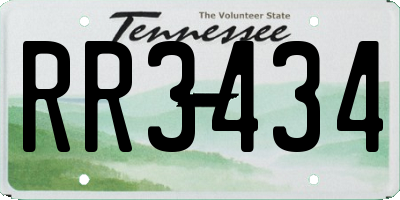 TN license plate RR3434