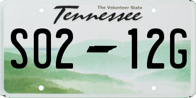 TN license plate S0212G