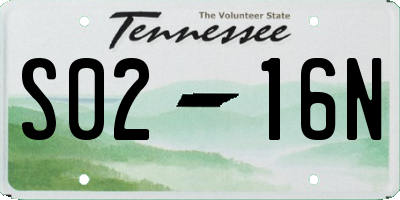 TN license plate S0216N