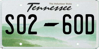 TN license plate S0260D