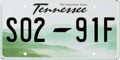 TN license plate S0291F