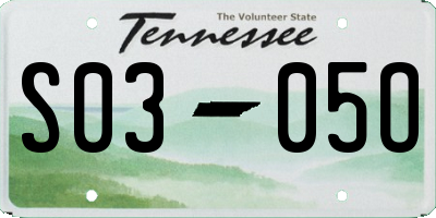 TN license plate S0305O