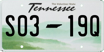 TN license plate S0319Q