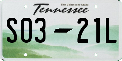 TN license plate S0321L