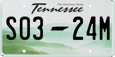 TN license plate S0324M