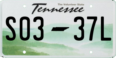 TN license plate S0337L
