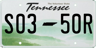 TN license plate S0350R