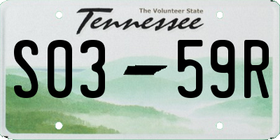 TN license plate S0359R