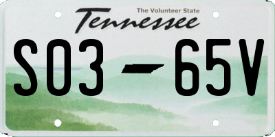 TN license plate S0365V