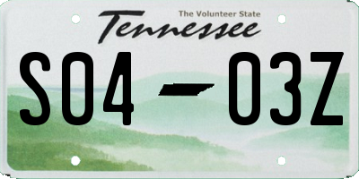 TN license plate S0403Z