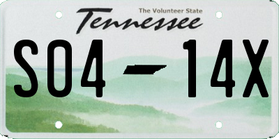 TN license plate S0414X