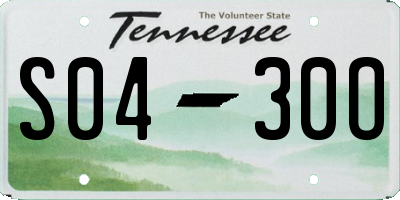 TN license plate S0430O