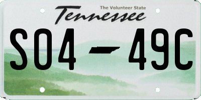 TN license plate S0449C