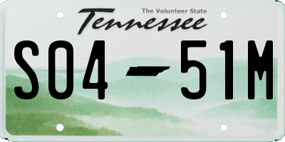 TN license plate S0451M