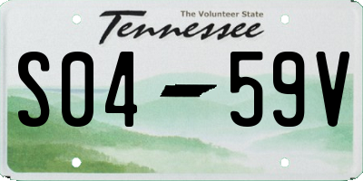 TN license plate S0459V