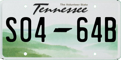TN license plate S0464B