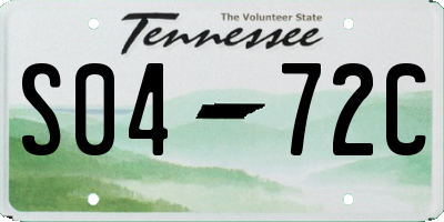 TN license plate S0472C