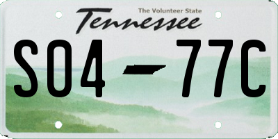 TN license plate S0477C