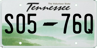 TN license plate S0576Q