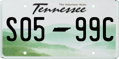 TN license plate S0599C