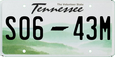 TN license plate S0643M