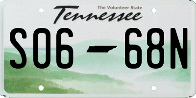 TN license plate S0668N