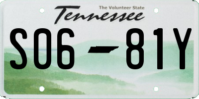TN license plate S0681Y