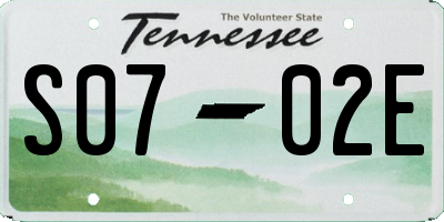 TN license plate S0702E