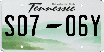 TN license plate S0706Y