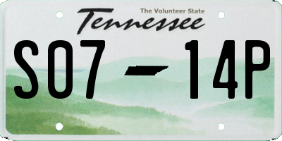 TN license plate S0714P