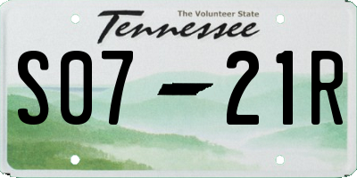 TN license plate S0721R