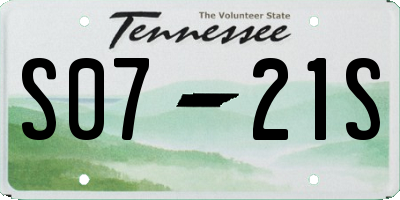 TN license plate S0721S