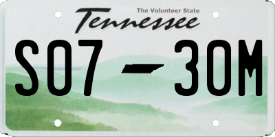 TN license plate S0730M
