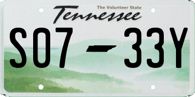 TN license plate S0733Y