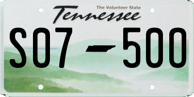 TN license plate S0750O