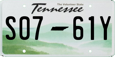 TN license plate S0761Y