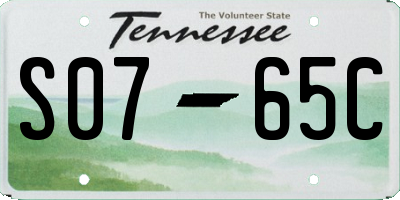 TN license plate S0765C