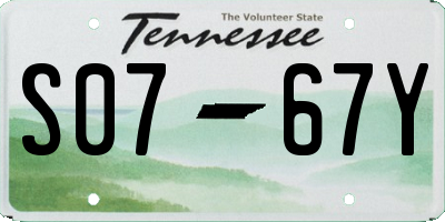 TN license plate S0767Y