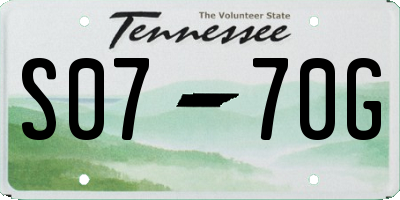 TN license plate S0770G