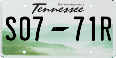 TN license plate S0771R