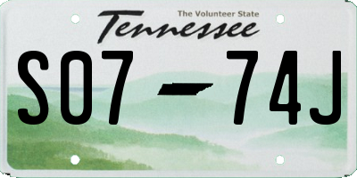 TN license plate S0774J