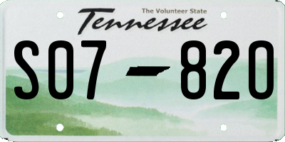 TN license plate S0782O