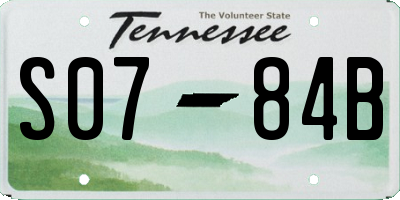 TN license plate S0784B