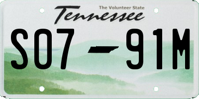 TN license plate S0791M